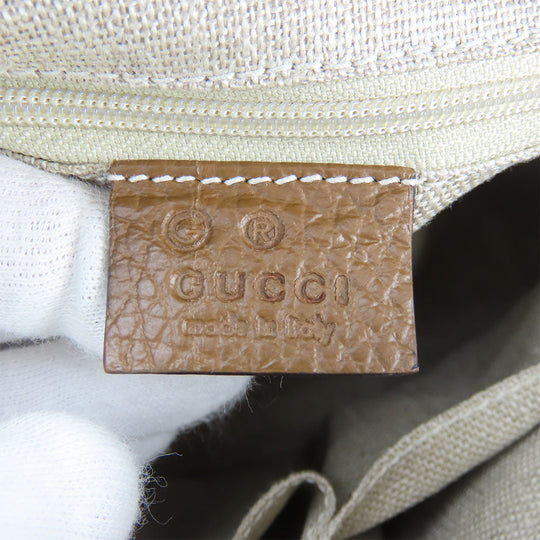 GUCCI Handbag 449241 Leather, GG canvas Brown Women Used Authentic