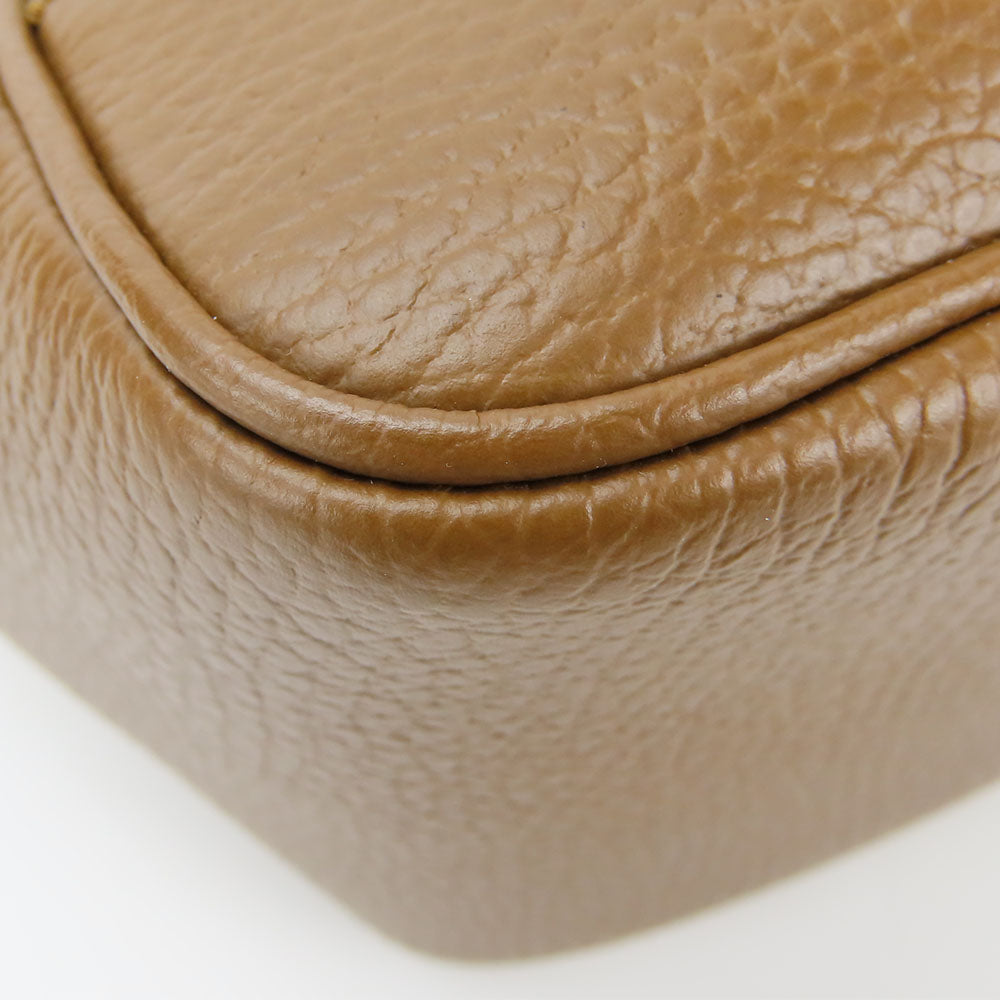 GUCCI Handbag 449241 Leather, GG canvas Brown Women Used Authentic
