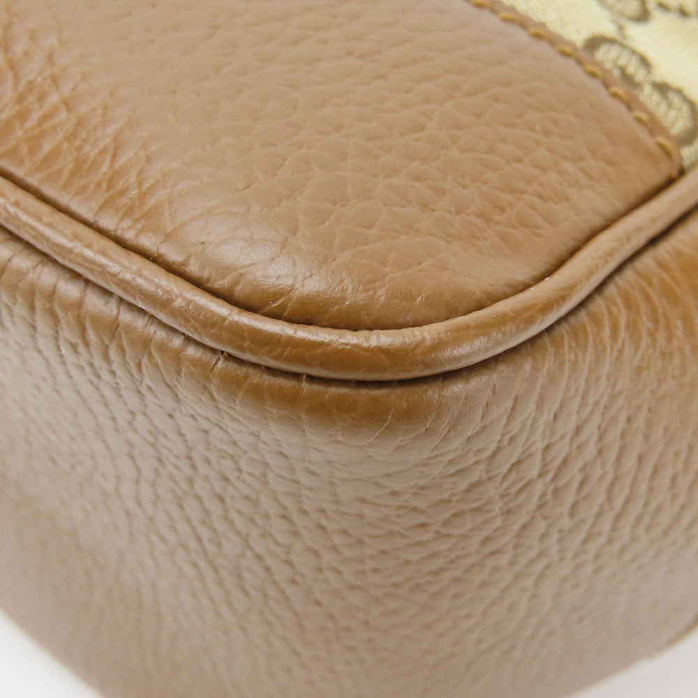 GUCCI Handbag 449241 Leather, GG canvas Brown Women Used Authentic
