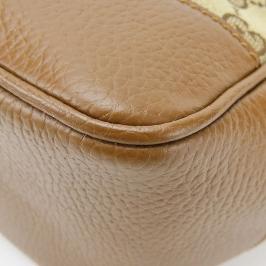GUCCI Handbag 449241 Leather, GG canvas Brown Women Used Authentic