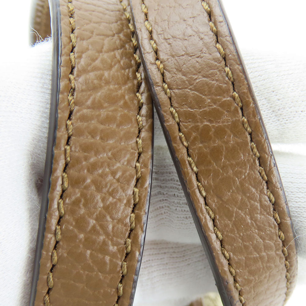 GUCCI Handbag 449241 Leather, GG canvas Brown Women Used Authentic