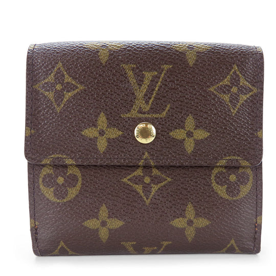 LOUIS VUITTON Tri-fold wallet M61652 Monogram Brown Porte Monnaie Billets Cartes Credit Women Used Authentic