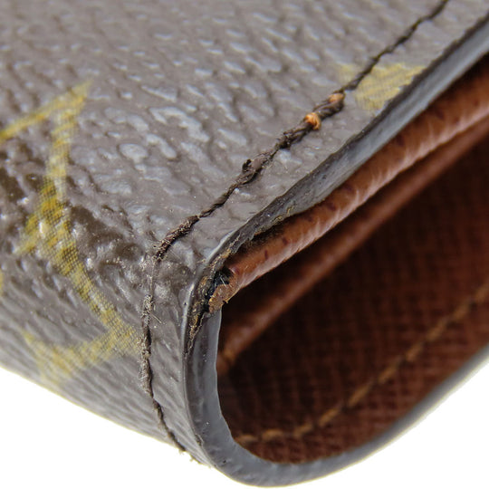 LOUIS VUITTON Tri-fold wallet M61652 Monogram Brown Porte Monnaie Billets Cartes Credit Women Used Authentic