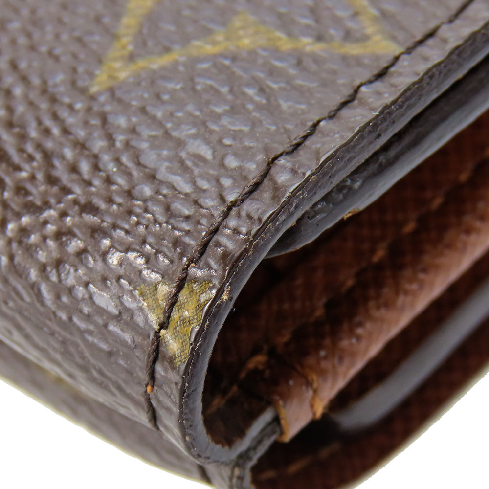 LOUIS VUITTON Tri-fold wallet M61652 Monogram Brown Porte Monnaie Billets Cartes Credit Women Used Authentic