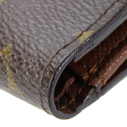 LOUIS VUITTON Tri-fold wallet M61652 Monogram Brown Porte Monnaie Billets Cartes Credit Women Used Authentic