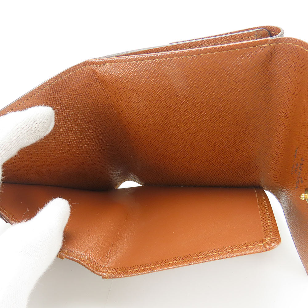 LOUIS VUITTON Tri-fold wallet M61652 Monogram Brown Porte Monnaie Billets Cartes Credit Women Used Authentic