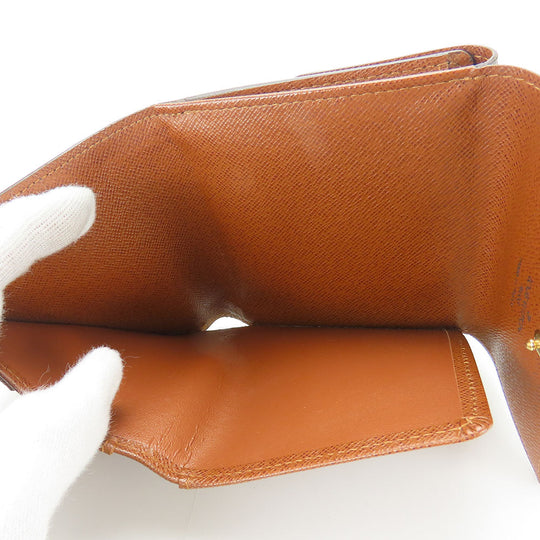 LOUIS VUITTON Tri-fold wallet M61652 Monogram Brown Porte Monnaie Billets Cartes Credit Women Used Authentic