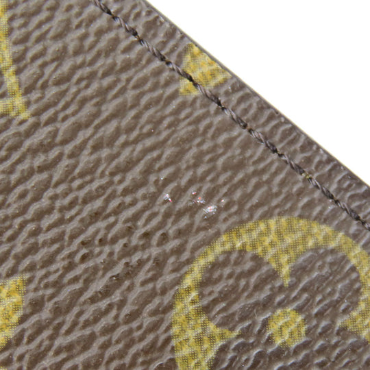 LOUIS VUITTON Tri-fold wallet M61652 Monogram Brown Porte Monnaie Billets Cartes Credit Women Used Authentic
