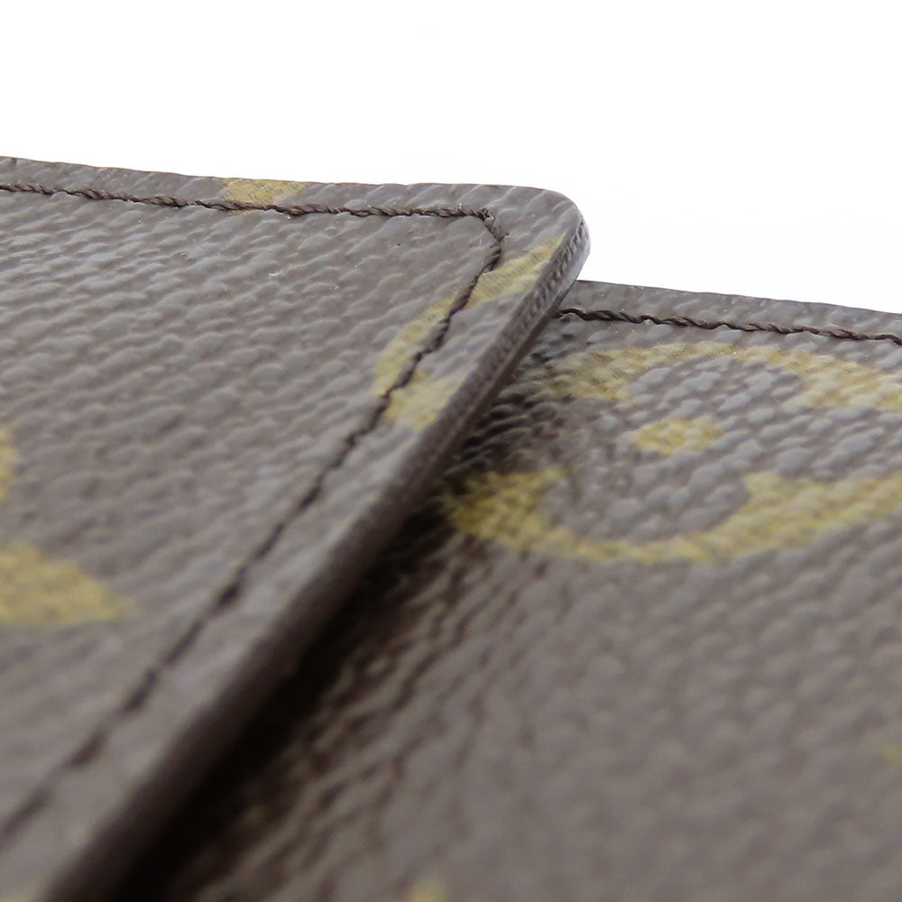LOUIS VUITTON Tri-fold wallet M61652 Monogram Brown Porte Monnaie Billets Cartes Credit Women Used Authentic