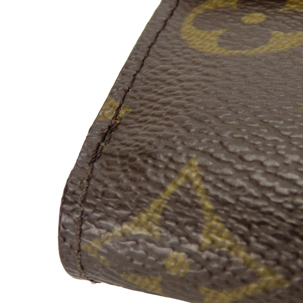LOUIS VUITTON Tri-fold wallet M61652 Monogram Brown Porte Monnaie Billets Cartes Credit Women Used Authentic