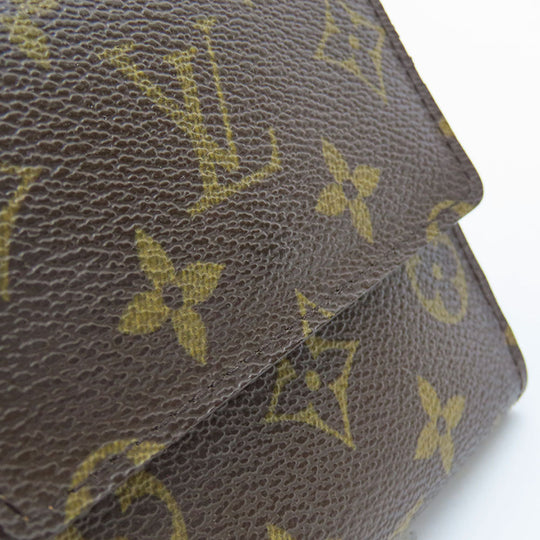 LOUIS VUITTON Tri-fold wallet M61652 Monogram Brown Porte Monnaie Billets Cartes Credit Women Used Authentic