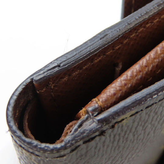 LOUIS VUITTON Tri-fold wallet M61652 Monogram Brown Porte Monnaie Billets Cartes Credit Women Used Authentic