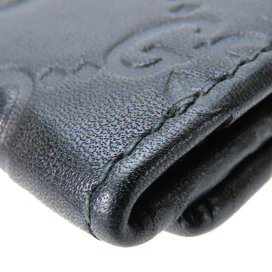 GUCCI Card Case 323401 Sima leather black unisex(Unisex) Used Authentic