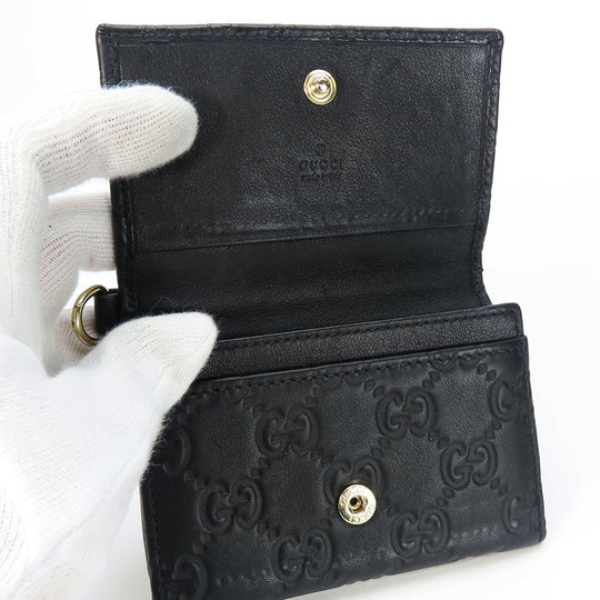 GUCCI Card Case 323401 Sima leather black unisex(Unisex) Used Authentic
