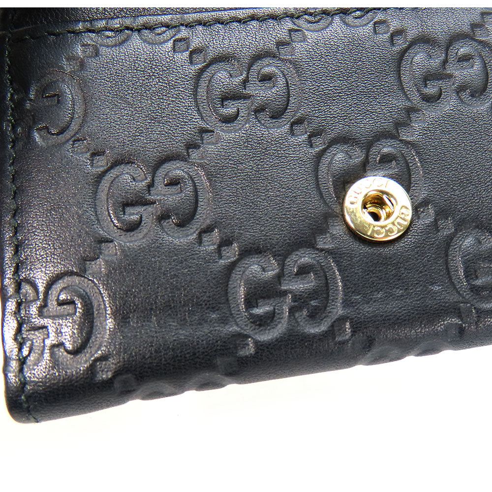 GUCCI Card Case 323401 Sima leather black unisex(Unisex) Used Authentic