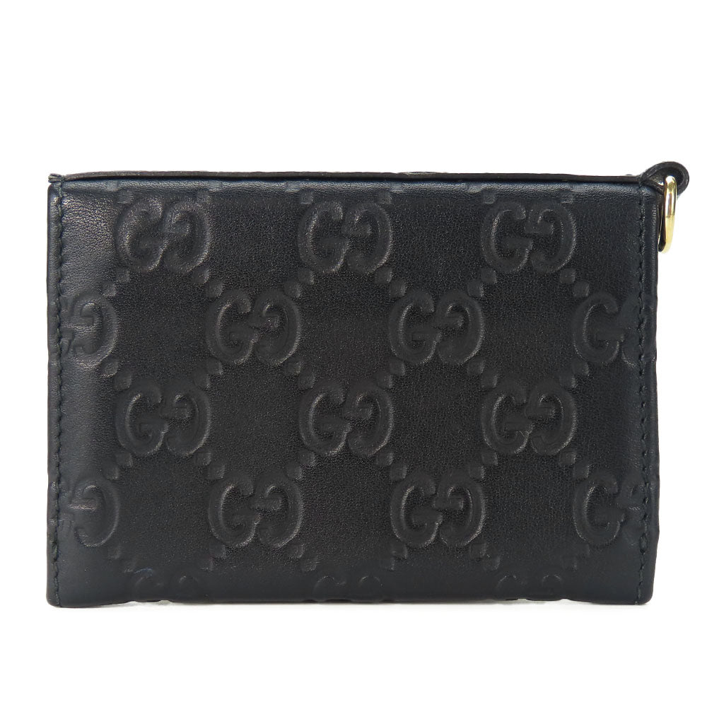 GUCCI Card Case 323401 Sima leather black unisex(Unisex) Used Authentic