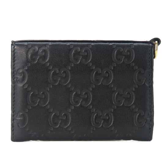 GUCCI Card Case 323401 Sima leather black unisex(Unisex) Used Authentic