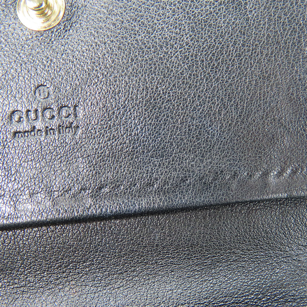 GUCCI Card Case 323401 Sima leather black unisex(Unisex) Used Authentic