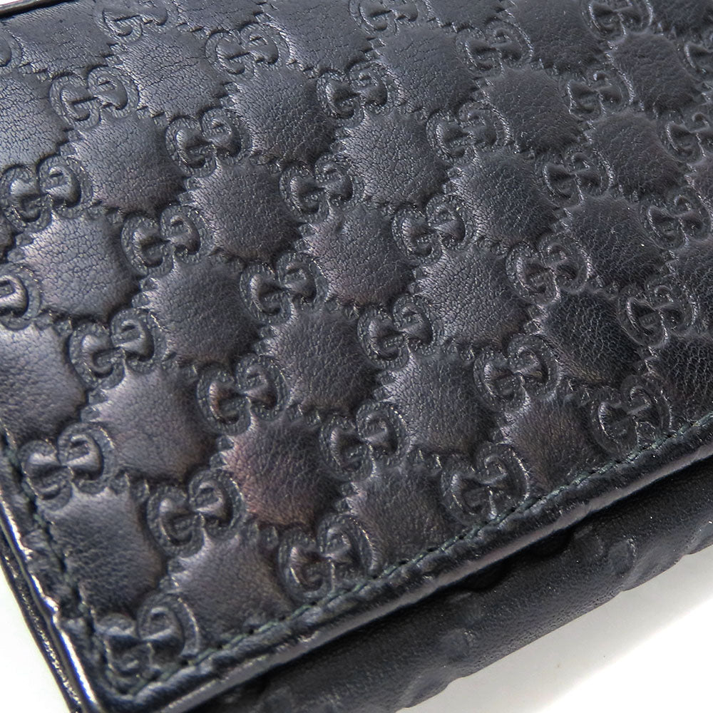 GUCCI Card Case 323401 Sima leather black unisex(Unisex) Used Authentic
