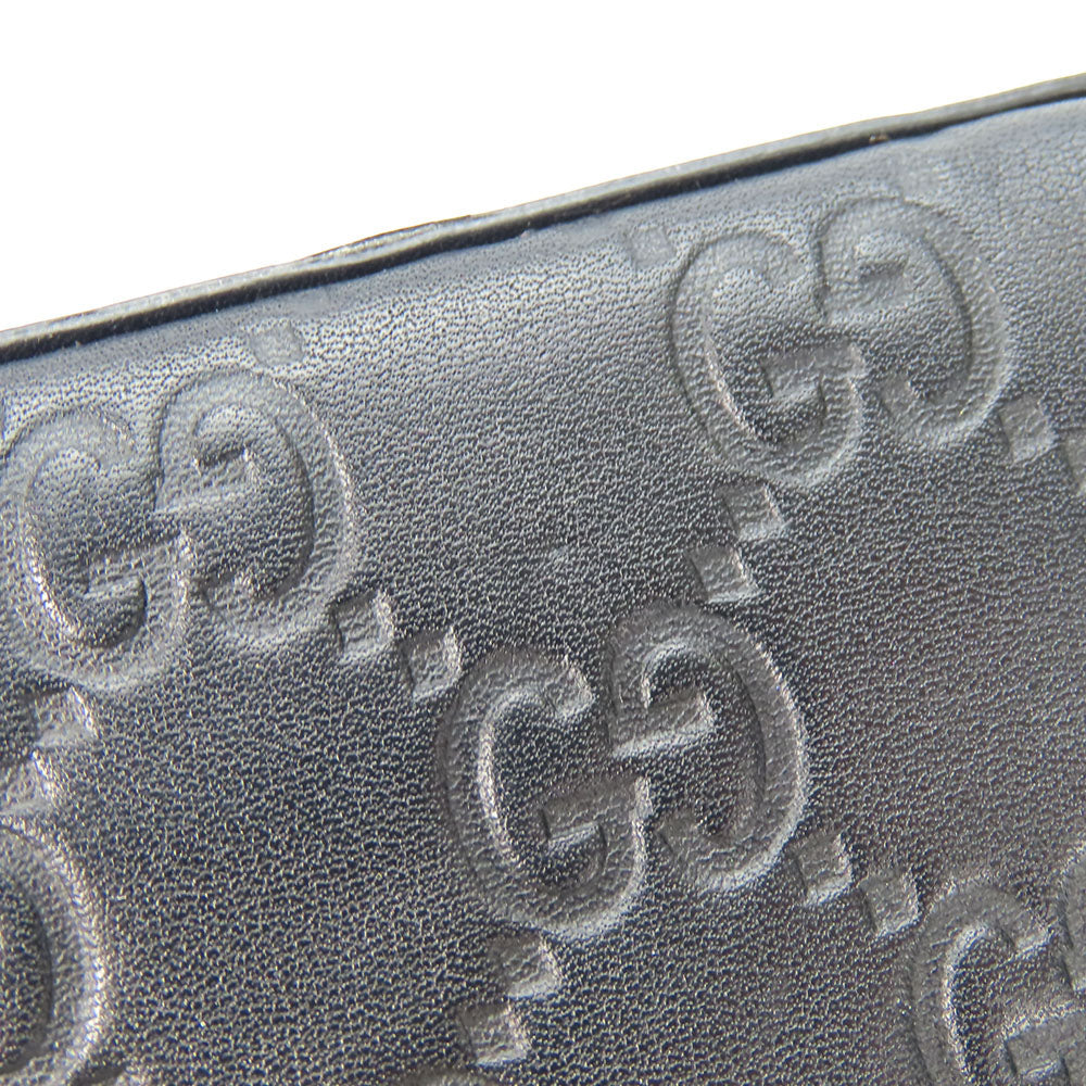 GUCCI Card Case 323401 Sima leather black unisex(Unisex) Used Authentic