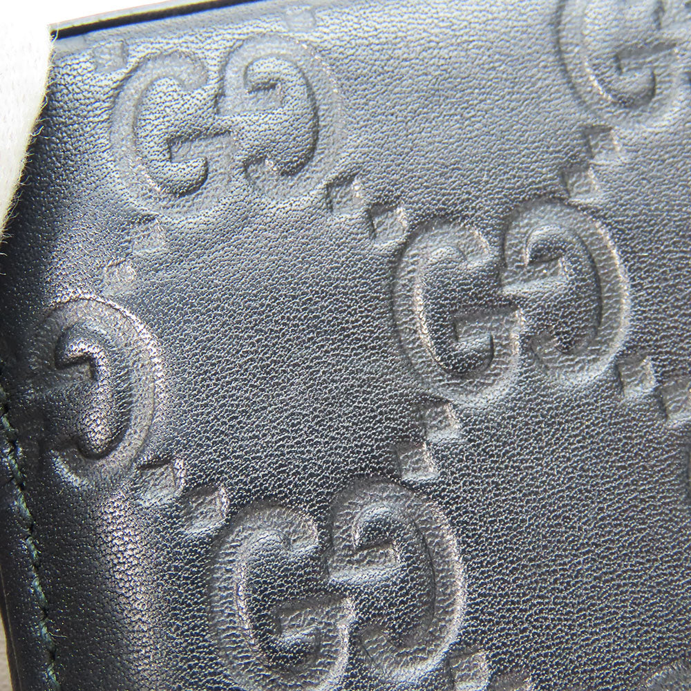 GUCCI Card Case 323401 Sima leather black unisex(Unisex) Used Authentic