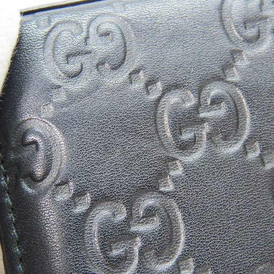 GUCCI Card Case 323401 Sima leather black unisex(Unisex) Used Authentic