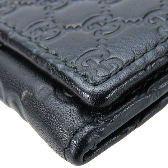 GUCCI Card Case 323401 Sima leather black unisex(Unisex) Used Authentic