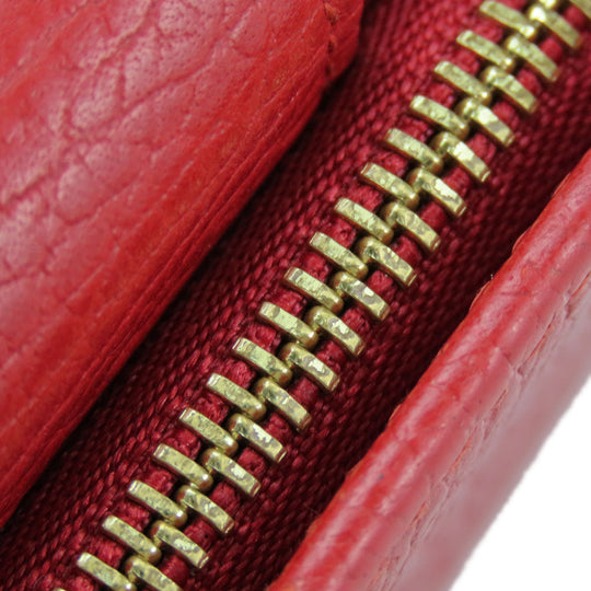 GUCCI Bifold Wallet 523193 leather Red GG Marmont Women Used Authentic