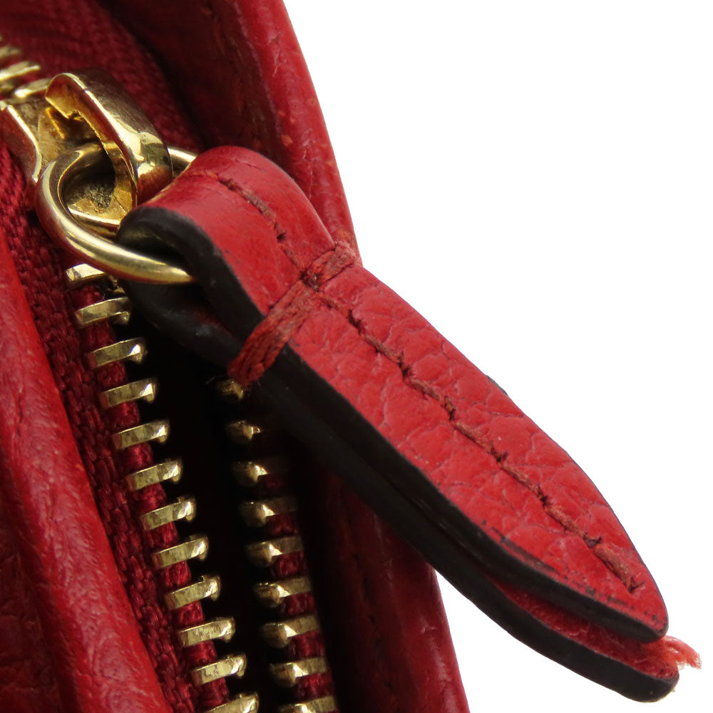 GUCCI Bifold Wallet 523193 leather Red GG Marmont Women Used Authentic