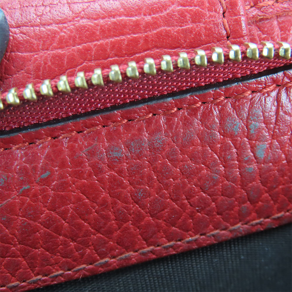 GUCCI Bifold Wallet 523193 leather Red GG Marmont Women Used Authentic