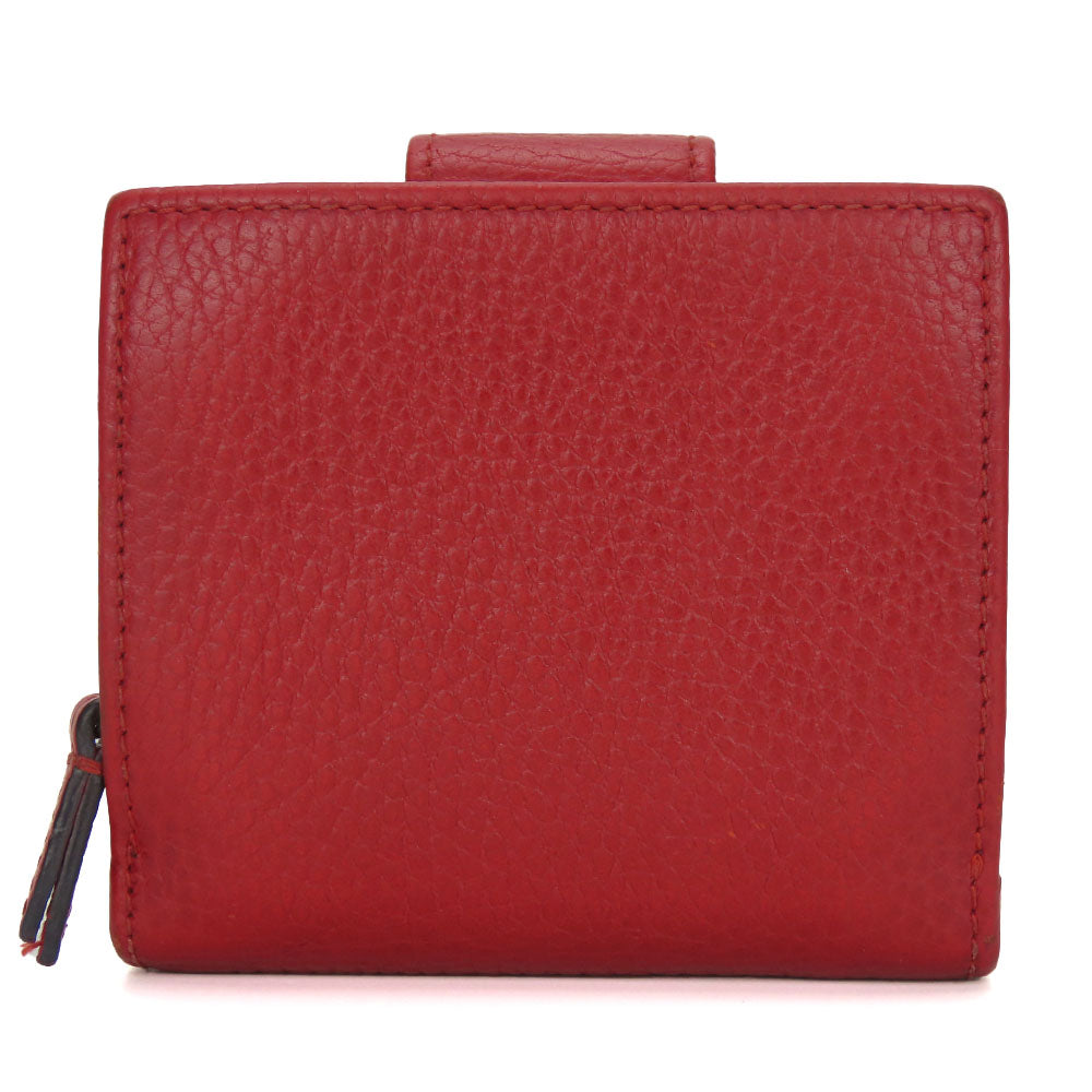 GUCCI Bifold Wallet 523193 leather Red GG Marmont Women Used Authentic