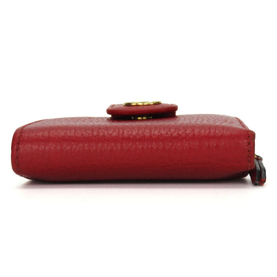 GUCCI Bifold Wallet 523193 leather Red GG Marmont Women Used Authentic