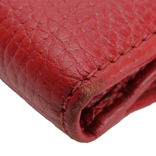 GUCCI Bifold Wallet 523193 leather Red GG Marmont Women Used Authentic