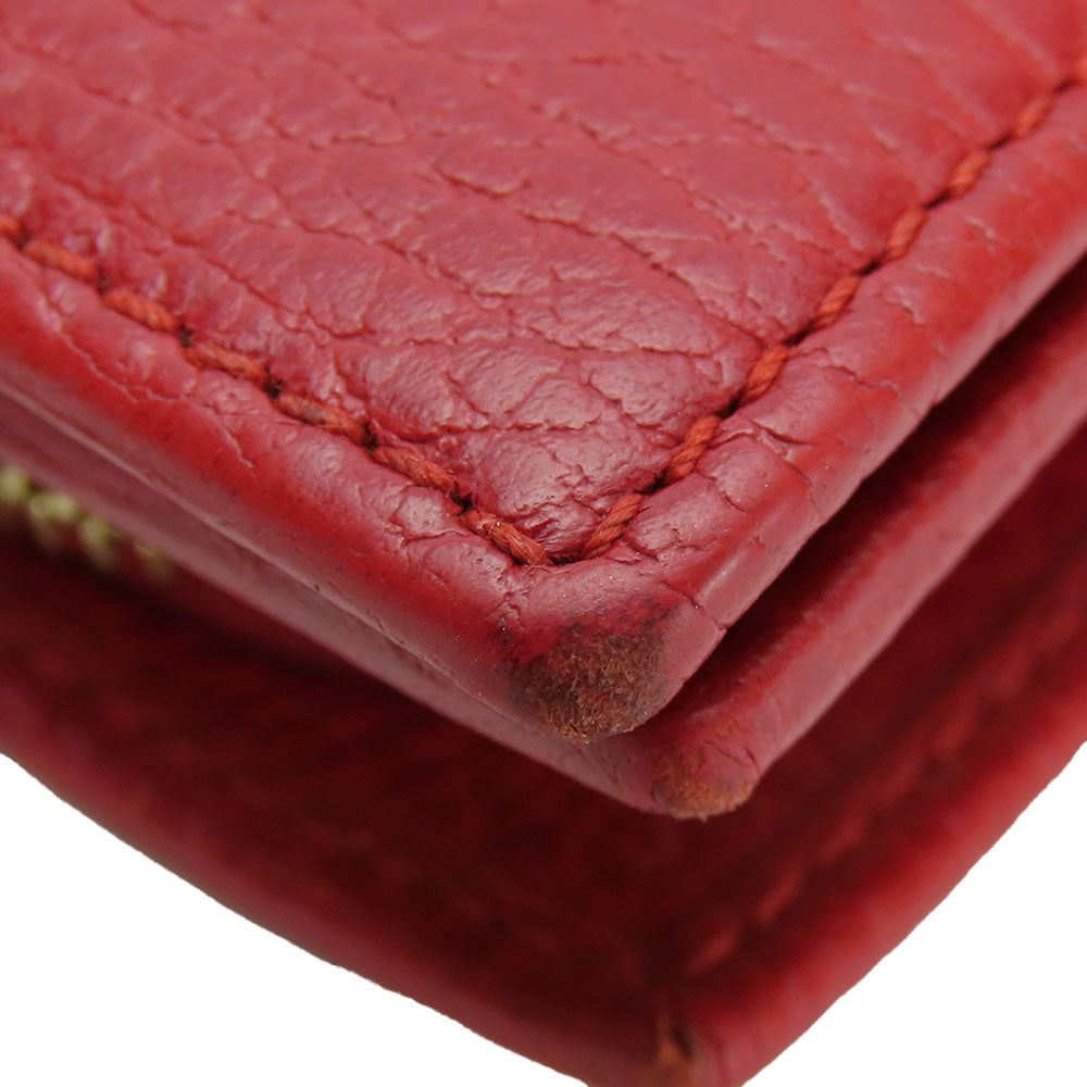 GUCCI Bifold Wallet 523193 leather Red GG Marmont Women Used Authentic