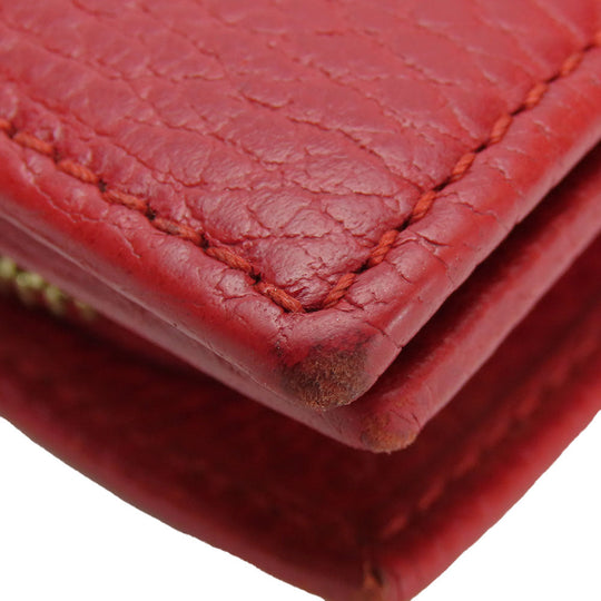 GUCCI Bifold Wallet 523193 leather Red GG Marmont Women Used Authentic