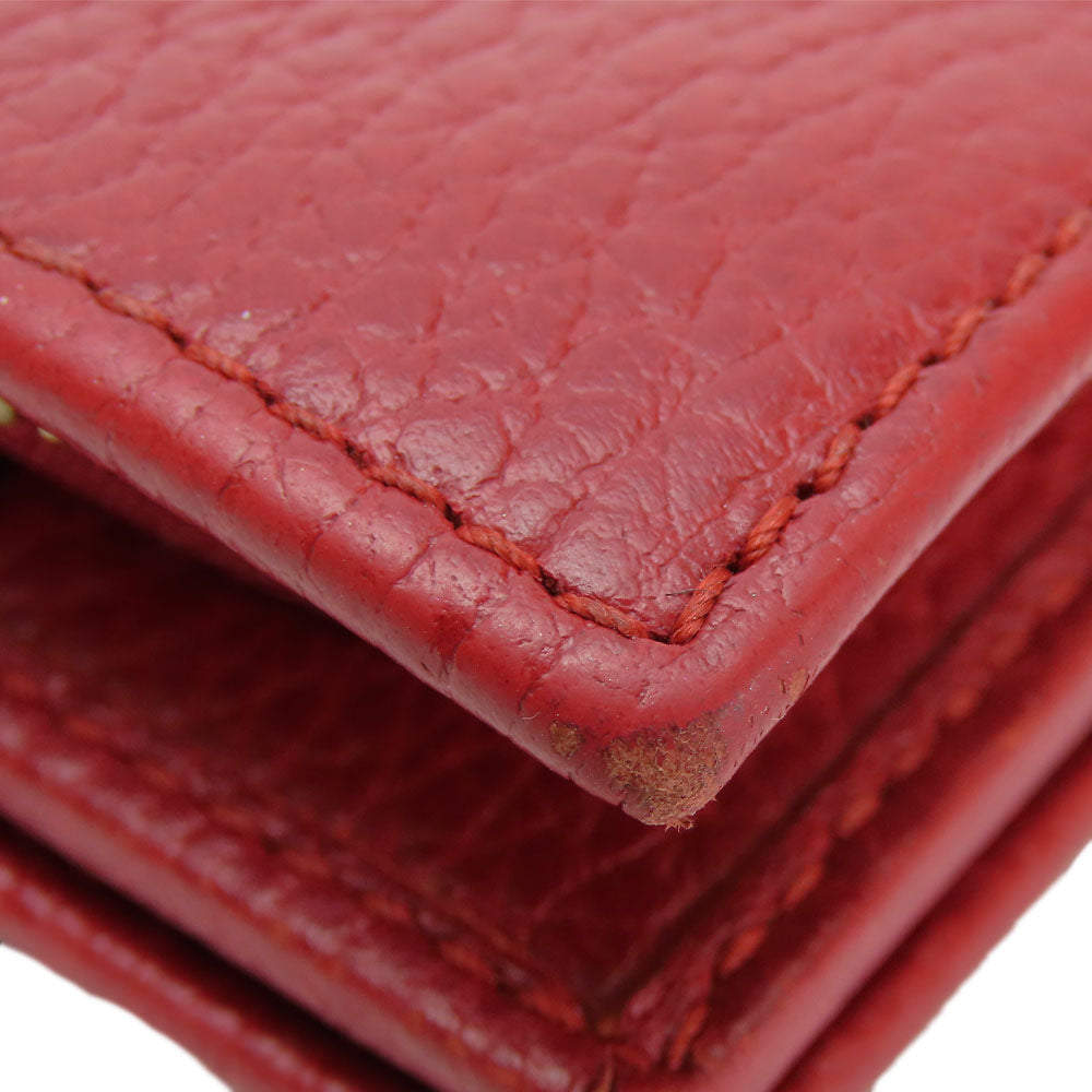 GUCCI Bifold Wallet 523193 leather Red GG Marmont Women Used Authentic