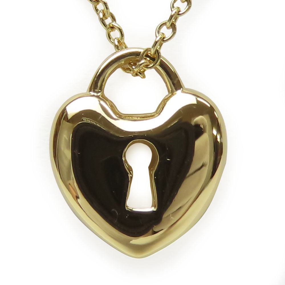 TIFFANY&Co. Necklace K18 yellow gold Yellow Gold Heart lock Women Used Authentic