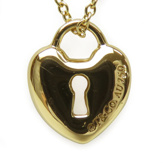TIFFANY&Co. Necklace K18 yellow gold Yellow Gold Heart lock Women Used Authentic