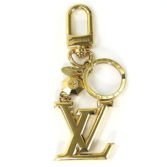 LOUIS VUITTON key ring M65216 metal gold LV Facet Women Used Authentic