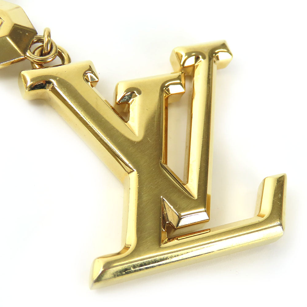 LOUIS VUITTON key ring M65216 metal gold LV Facet Women Used Authentic