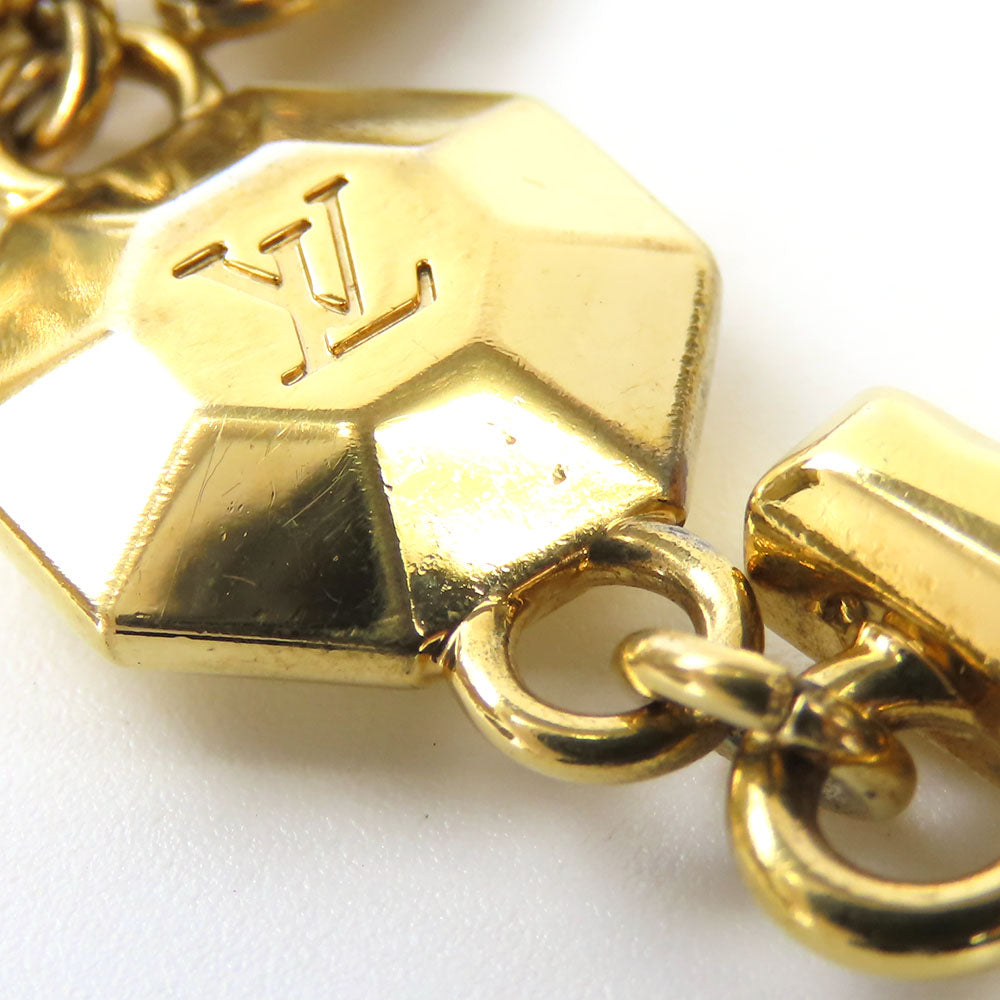 LOUIS VUITTON key ring M65216 metal gold LV Facet Women Used Authentic