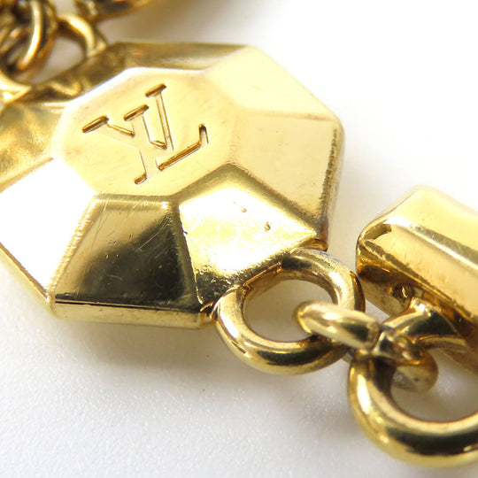 LOUIS VUITTON key ring M65216 metal gold LV Facet Women Used Authentic