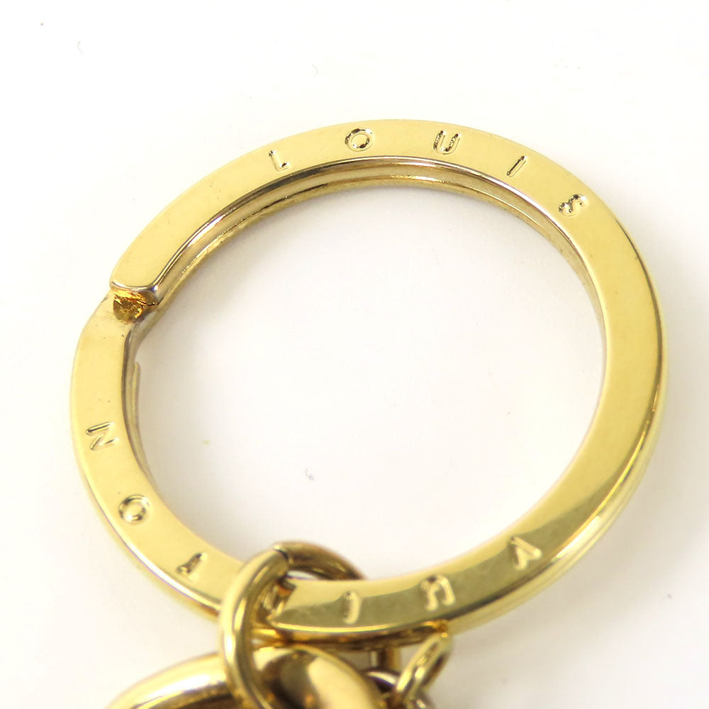 LOUIS VUITTON key ring M65216 metal gold LV Facet Women Used Authentic