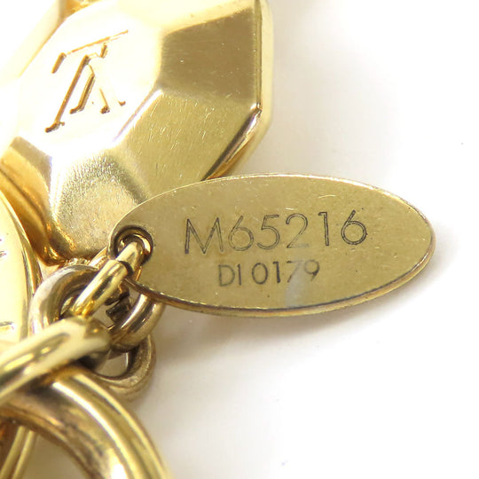 LOUIS VUITTON key ring M65216 metal gold LV Facet Women Used Authentic