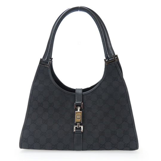 GUCCI Handbag 01719 GG canvas black Women Used Authentic