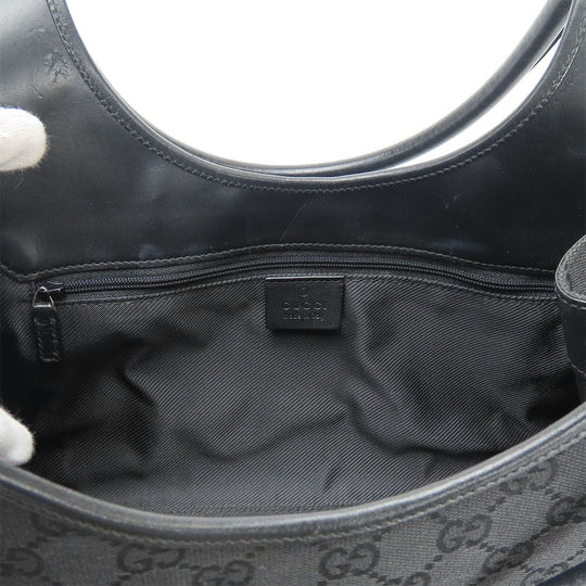 GUCCI Handbag 01719 GG canvas black Women Used Authentic