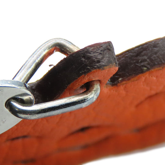 HERMES Bag charm leather Orange pumpkin