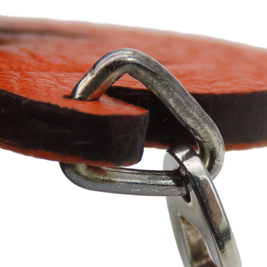 HERMES Bag charm leather Orange pumpkin