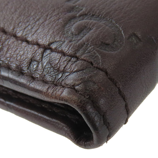 GUCCI Bifold Wallet 190349 Sima leather Dark brown Women Used Authentic