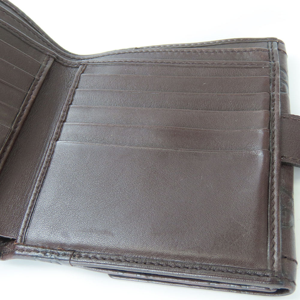 GUCCI Bifold Wallet 190349 Sima leather Dark brown Women Used Authentic